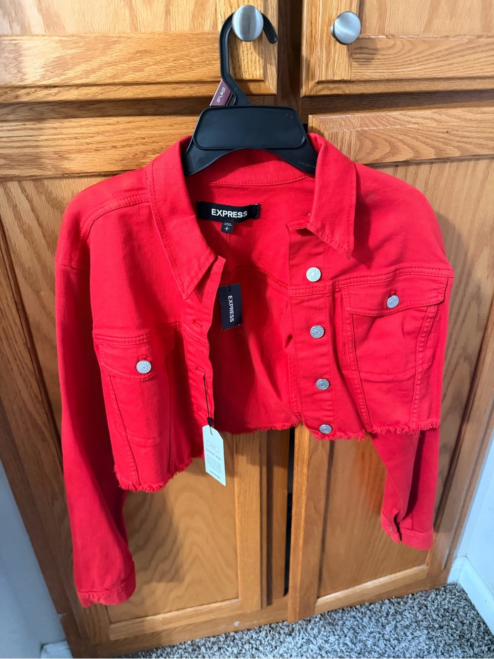 Express Red Cropped Jacket